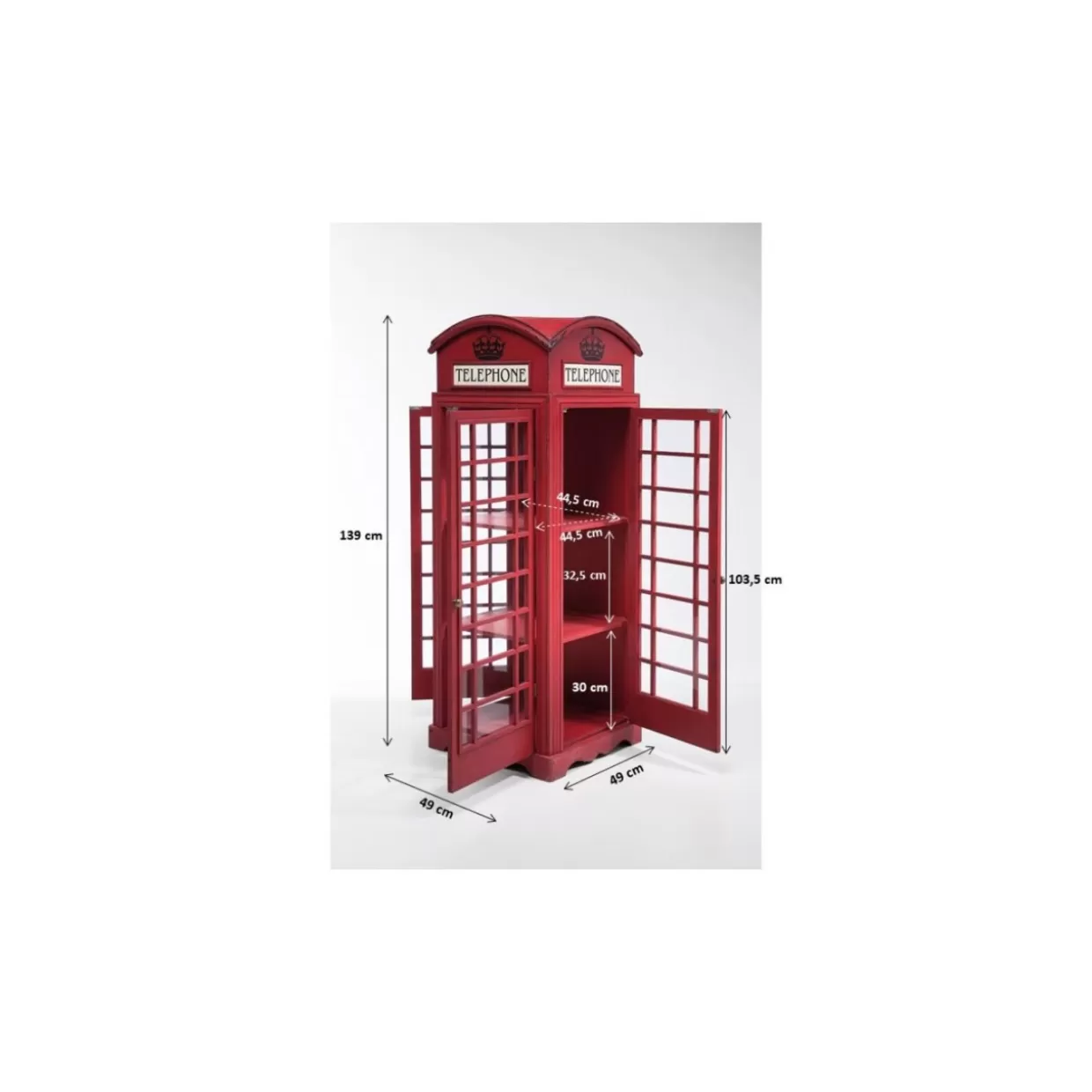KARE Design - Libreria Espositiva Elegante con Stile Cabina Telefonica Londinese