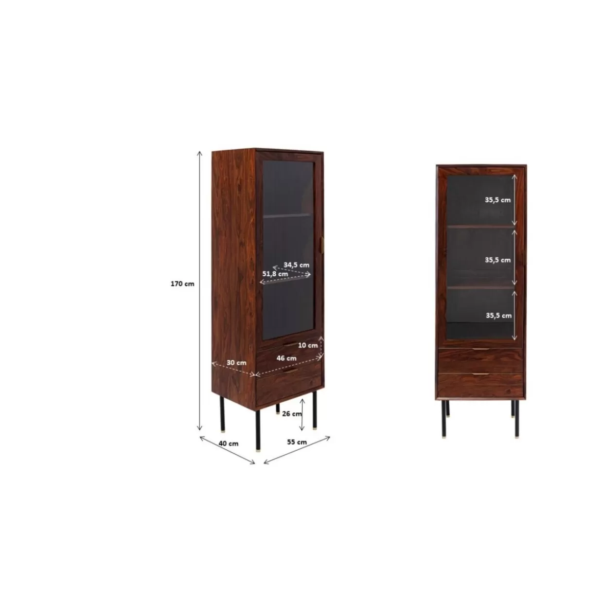 Vetrina Ravello 170x55 cm - Scaffale Elegante con Design KARE per Soggiorno Moderno