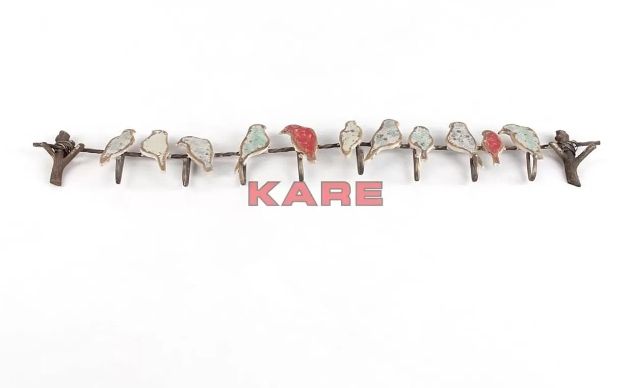 KARE Design Attaccapanni Decorativo con Mini Arredi | Set Parete Stile Giungla Urbana con Uccelli Scenografici