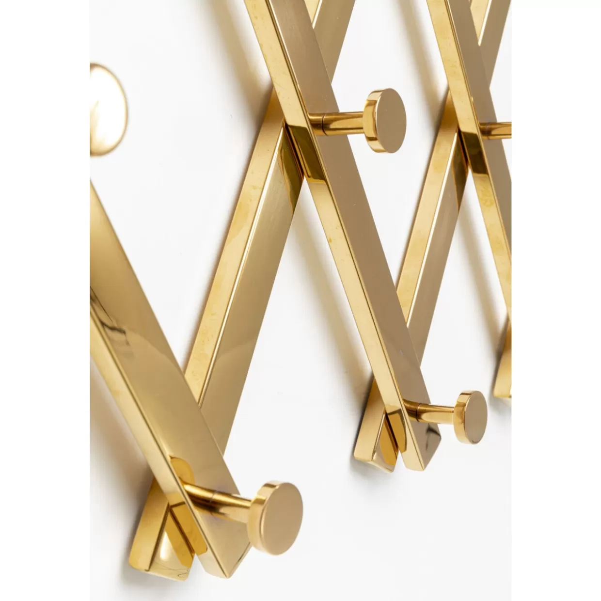 KARE Design - Attaccapanni da parete Crossing in stile moderno con finitura oro - 9+71 cm per interni