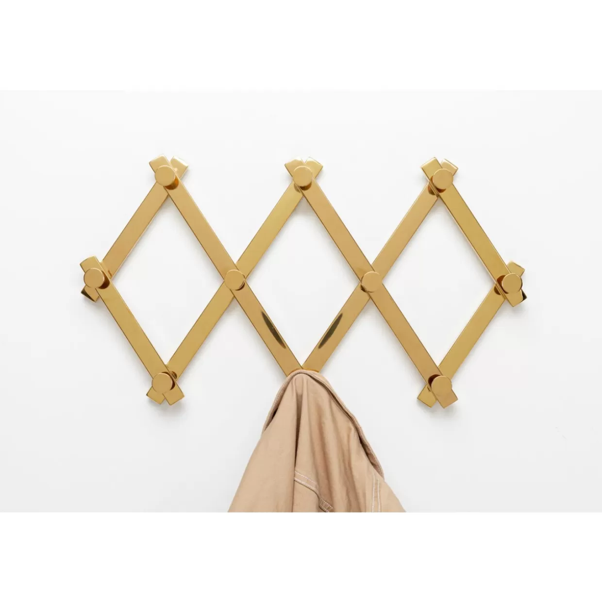KARE Design - Attaccapanni da parete Crossing in stile moderno con finitura oro - 9+71 cm per interni