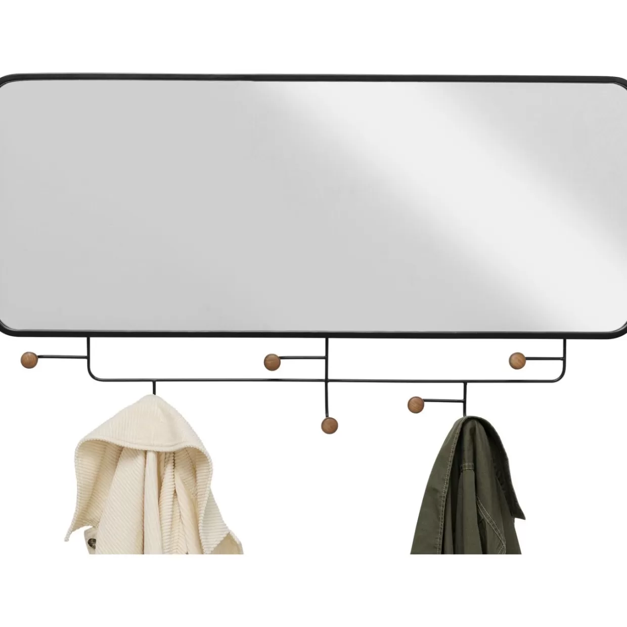 KARE Design: Attaccapanni Elegante con Specchio Gina, 54x100 cm - Soluzione Moderna per Ingressi e Corridoi