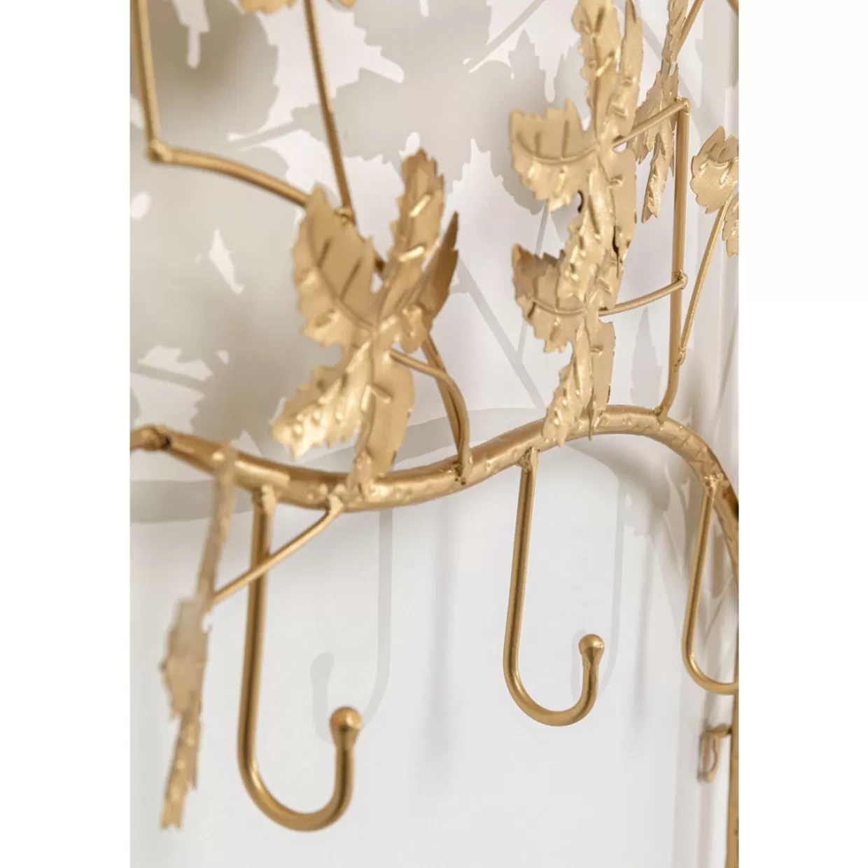 KARE Design - Attaccapanni Elegante da Parete Leafline, Design con Foglie Dorate, 93 cm - Complementi per la Casa Moderna