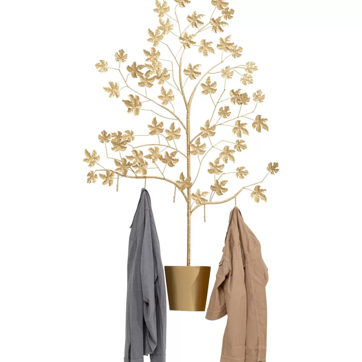 KARE Design - Attaccapanni Elegante da Parete Leafline, Design con Foglie Dorate, 93 cm - Complementi per la Casa Moderna