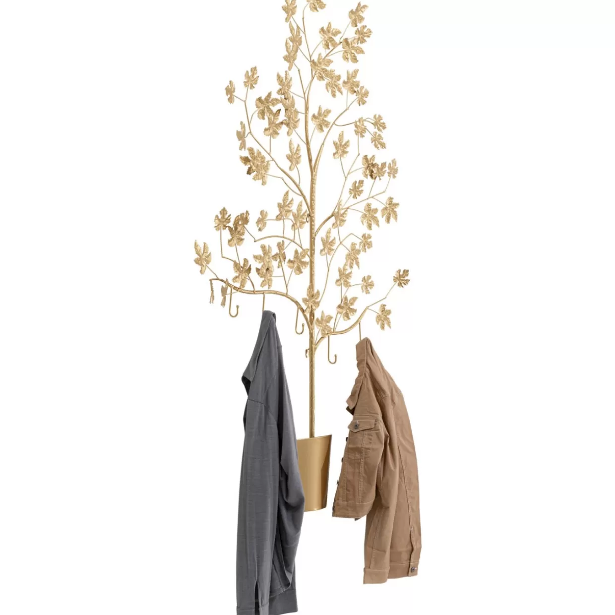 KARE Design - Attaccapanni Elegante da Parete Leafline, Design con Foglie Dorate, 93 cm - Complementi per la Casa Moderna