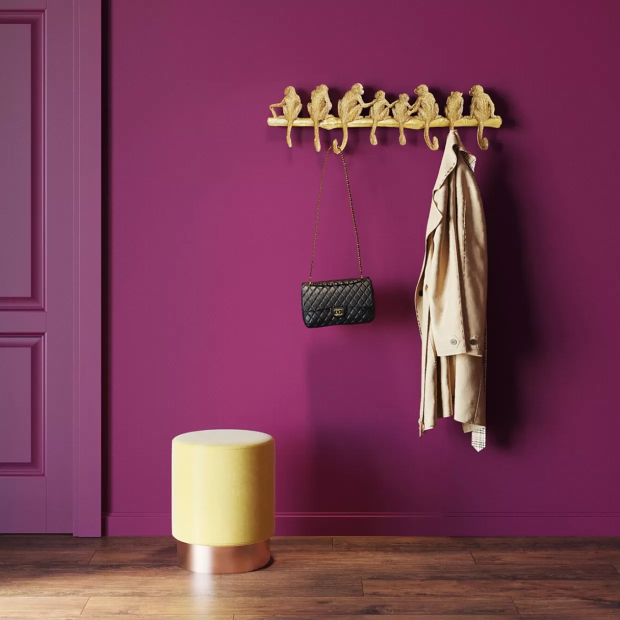 KARE Design - Attaccapanni da Parete Moderno con Gancio Scimmia, 70 cm per Arredi Compatti e Accessori Funzionali