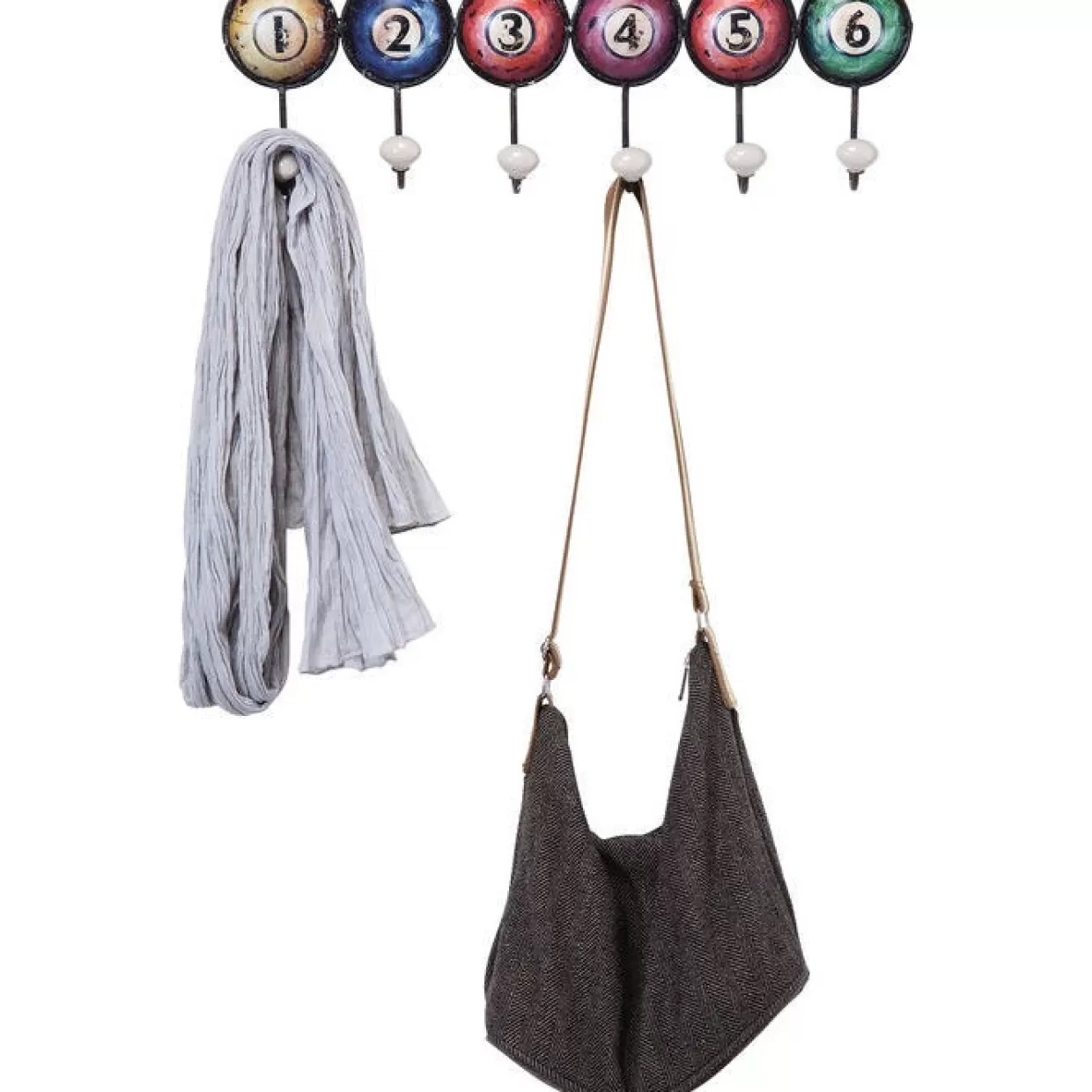 Attaccapanni da parete KARE Design - Modello Numbers in stile moderno, 58 cm per organizzare spazi ingresso e soggiorno