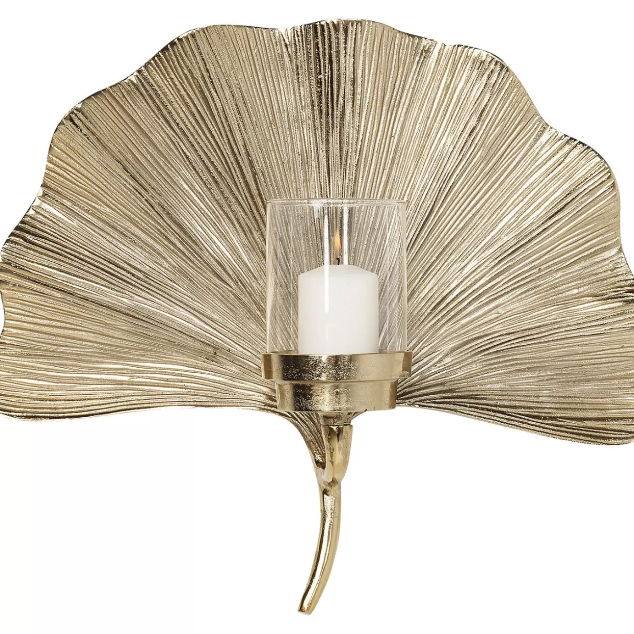 Portacandele da Parete Elegante con Foglia di Ginkgo - Design Moderno KARE, 45 cm