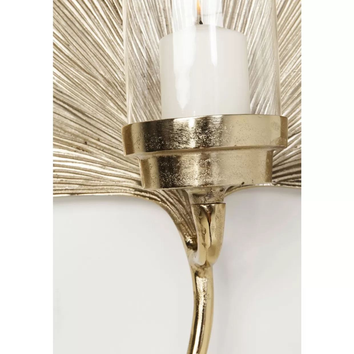 Portacandele da Parete Elegante con Foglia di Ginkgo - Design Moderno KARE, 45 cm