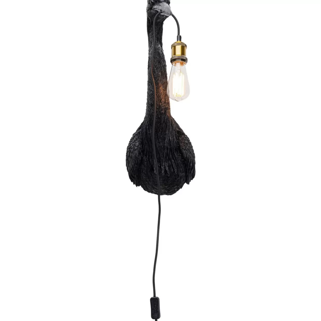 Lampada da Parete KARE Design Airone Elegante - Illuminazione Murale Moderna in Nero, 62 cm di Altezza