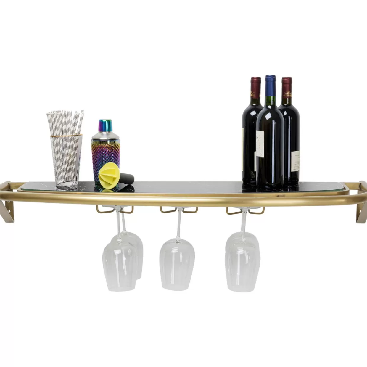 KARE Design Mensola Elegante Treviso Dorata - Scaffale a Parete 120 cm Larghezza, Design Moderno con Finitura Oro Lucido, Ideale per Soggiorno o Ingresso