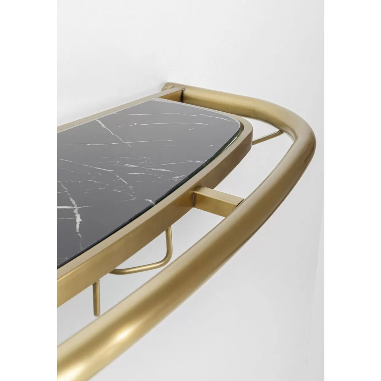 KARE Design Mensola Elegante Treviso Dorata - Scaffale a Parete 120 cm Larghezza, Design Moderno con Finitura Oro Lucido, Ideale per Soggiorno o Ingresso