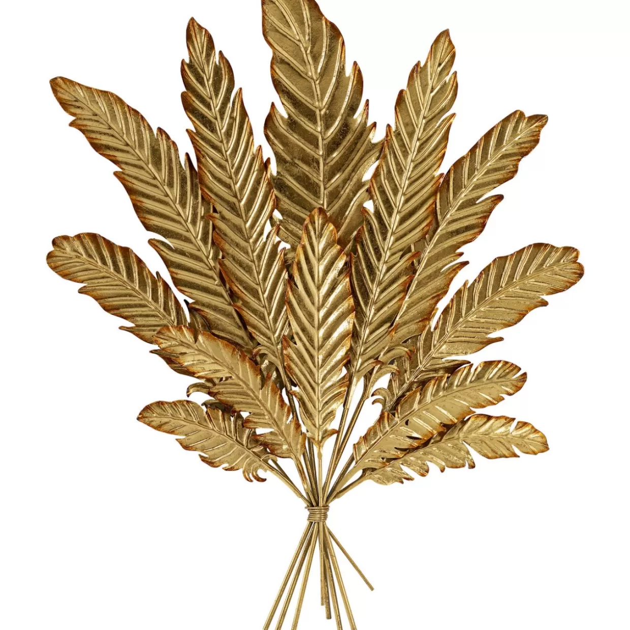 Decorazione Parete KARE Design - Quadro Foglie Dorate con Bouquet Elegante in Tonalità Oro Lucido