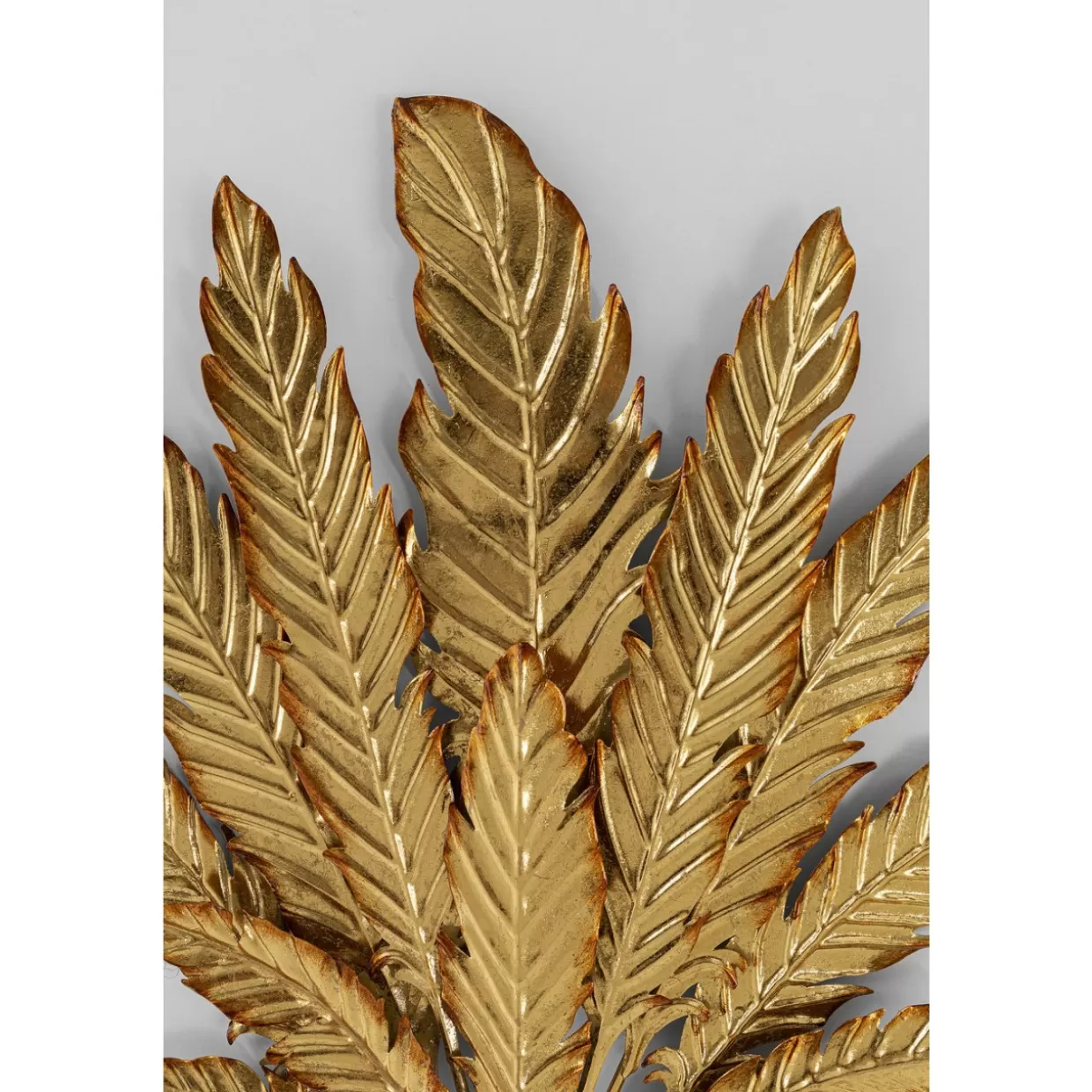 Decorazione Parete KARE Design - Quadro Foglie Dorate con Bouquet Elegante in Tonalità Oro Lucido