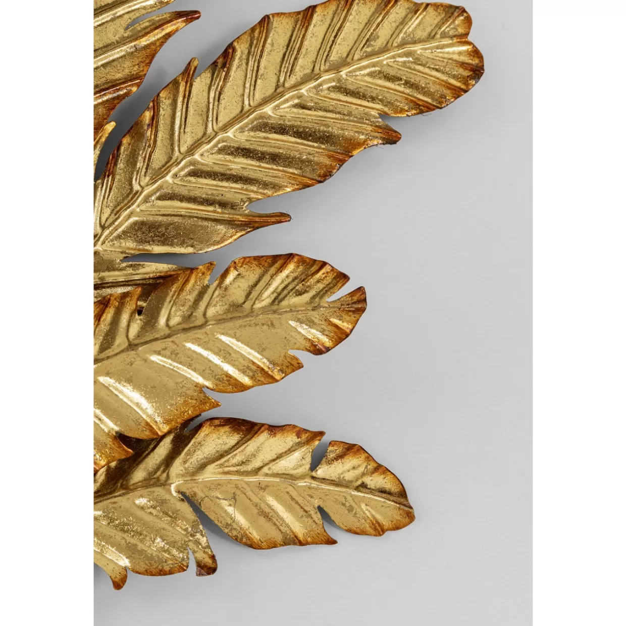 Decorazione Parete KARE Design - Quadro Foglie Dorate con Bouquet Elegante in Tonalità Oro Lucido