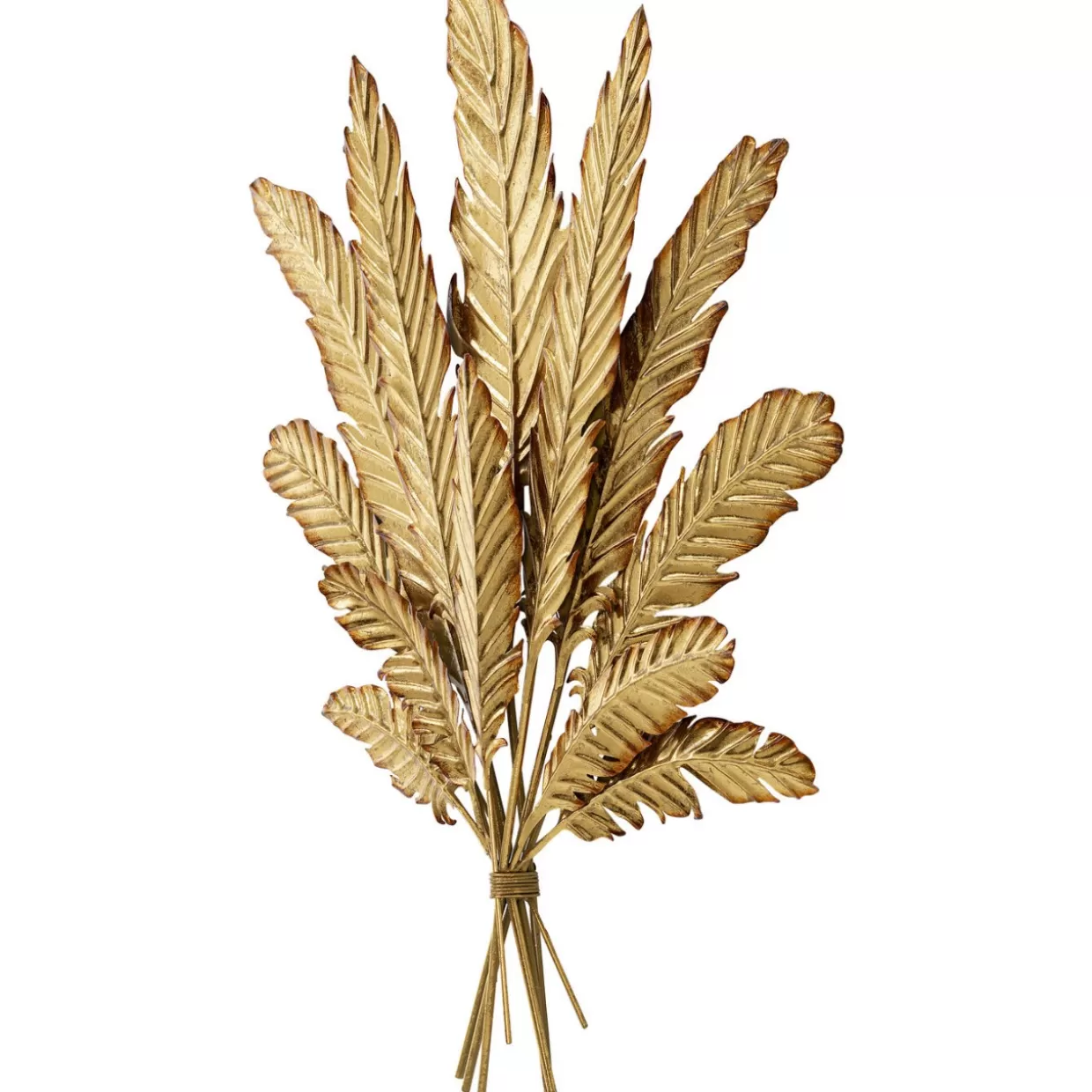 Decorazione Parete KARE Design - Quadro Foglie Dorate con Bouquet Elegante in Tonalità Oro Lucido