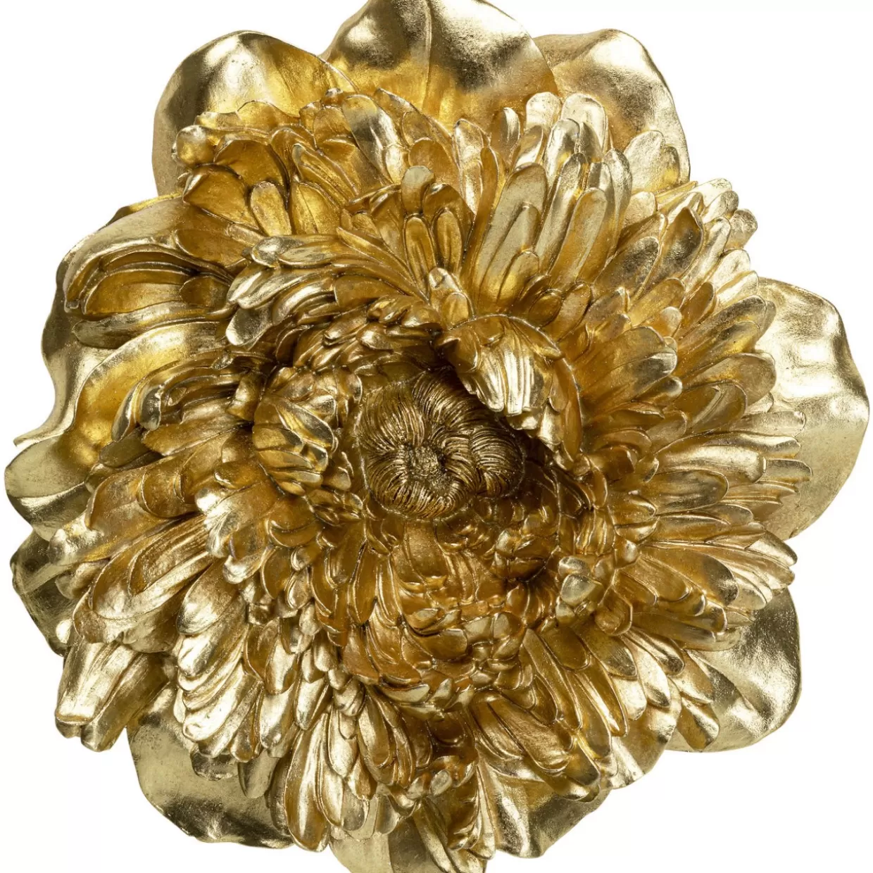 KARE Design Quadri Moderni con Decorazione da Parete in Stile Contemporaneo - Pittura Floreale in Tonalità Oro Peonia