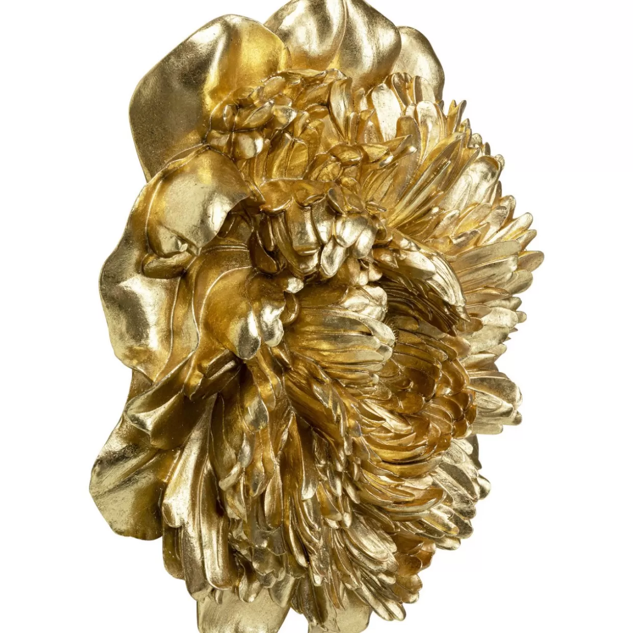 KARE Design Quadri Moderni con Decorazione da Parete in Stile Contemporaneo - Pittura Floreale in Tonalità Oro Peonia
