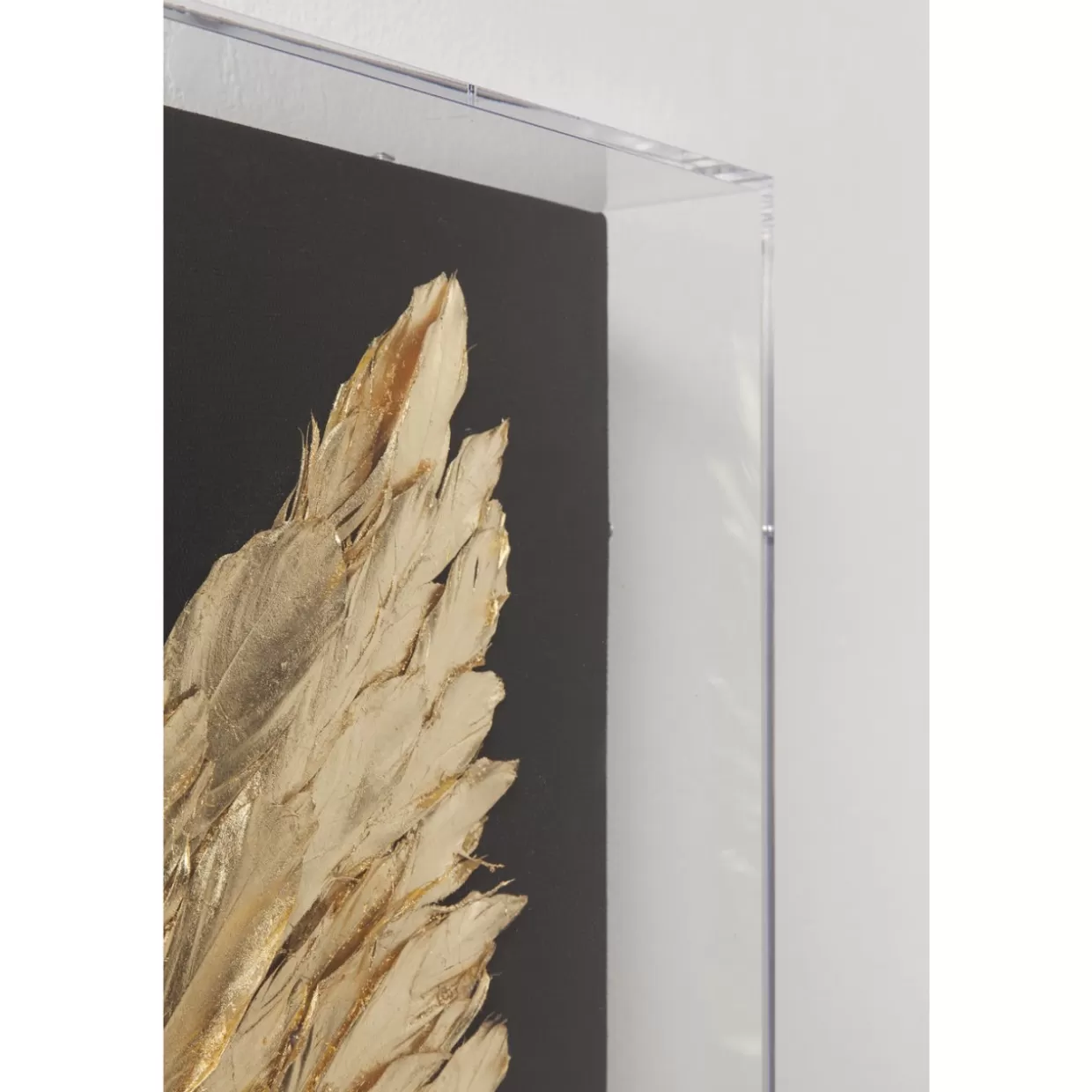 Quadro Decorativo Moderno 'Wings' - Stampa Metallizzata Oro e Nero 120x120 cm - Arredamento Murale di Design Esclusivo by KARE