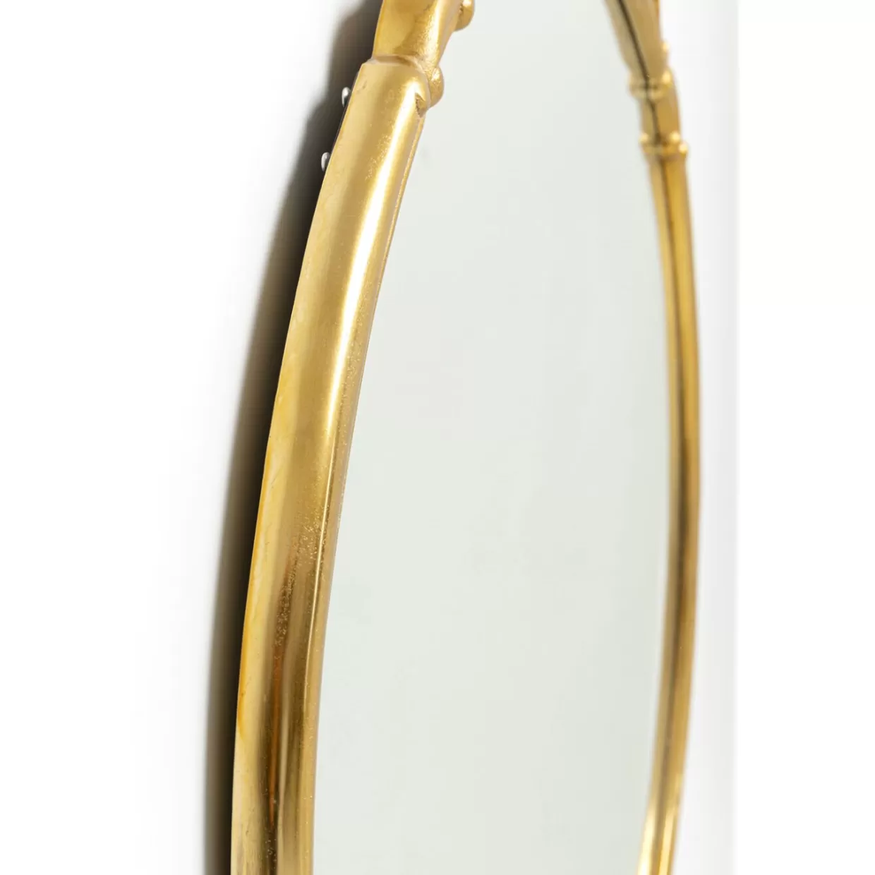 Specchio Elegante Cassandra Gold Design KARE - Diametro 80cm per Arredamento Moderno
