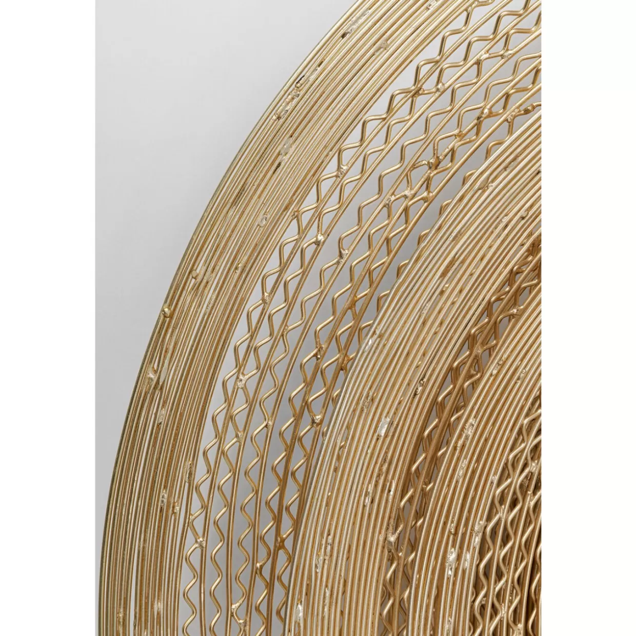 Specchio decorativo a parete con intreccio dorato - Design contemporaneo per interni, diametro 61 cm - Collezione KARE