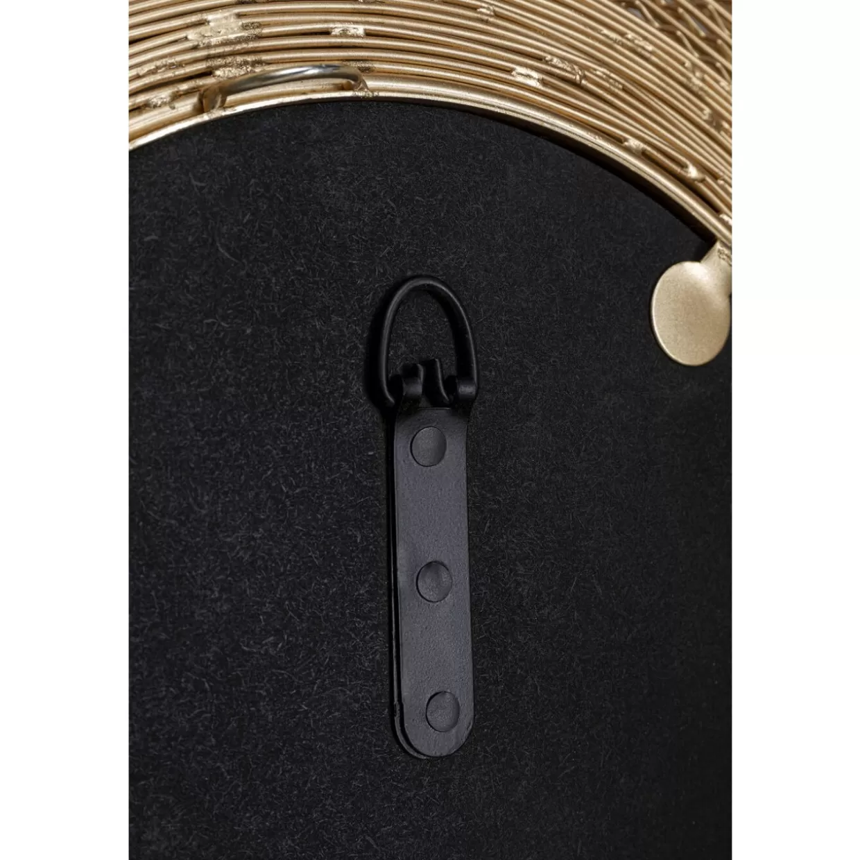 Specchio decorativo a parete con intreccio dorato - Design contemporaneo per interni, diametro 61 cm - Collezione KARE
