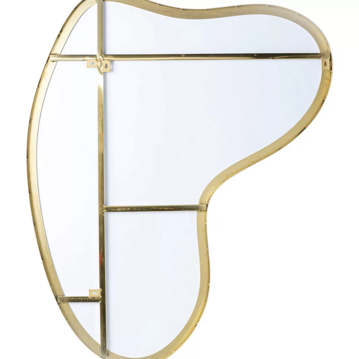 Specchio Decorativo Kare Design con Cornice Ottone Sagomata - Elegante Specchio da Parete 110x120 cm, Dimensioni Generose