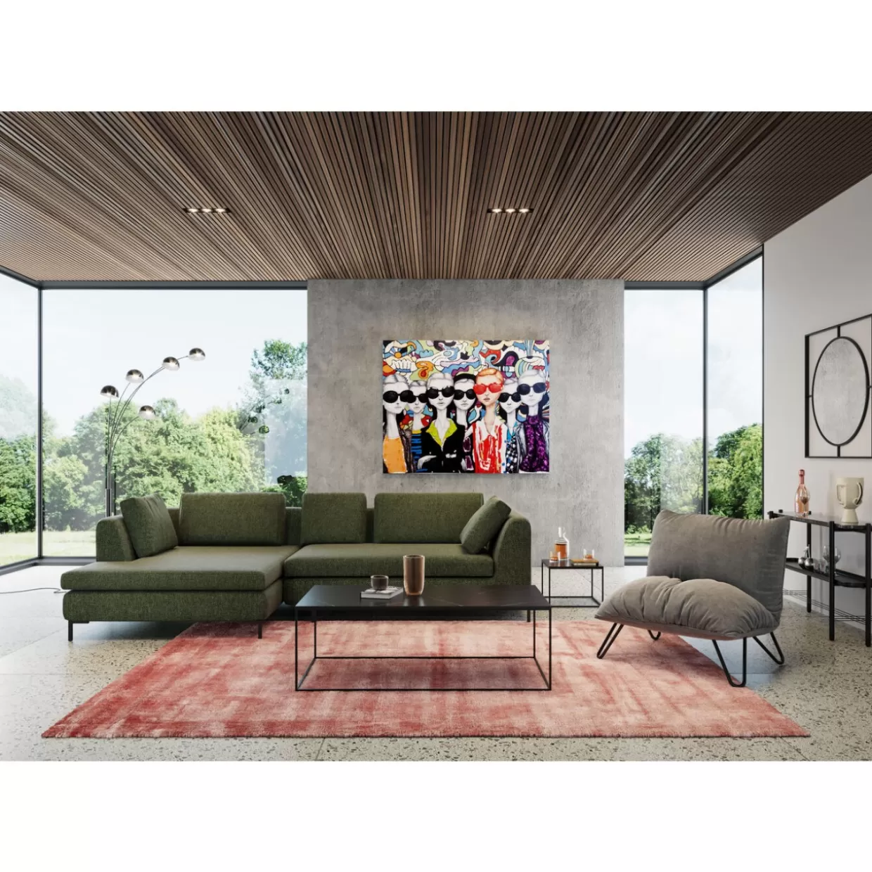 Specchio Elegante Kare Design con Cornice Opaca Stanford - Diametro 90 cm per Interni Moderni