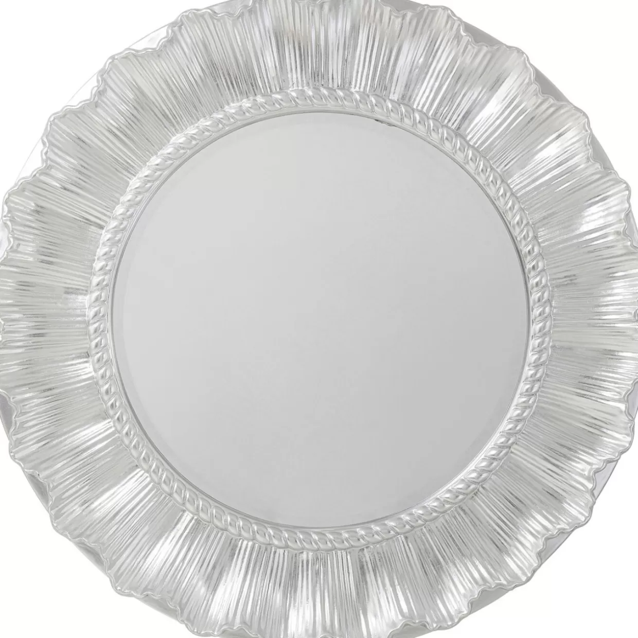 Specchio Moderno KARE a Raggi Solari - Cornice Argentata Diametro 84cm per Arredamento Elegante
