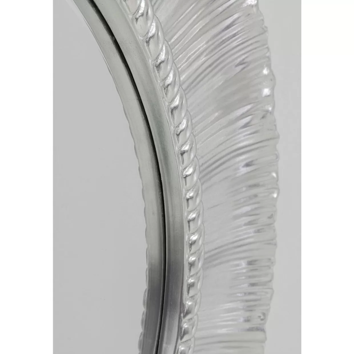 Specchio Moderno KARE a Raggi Solari - Cornice Argentata Diametro 84cm per Arredamento Elegante