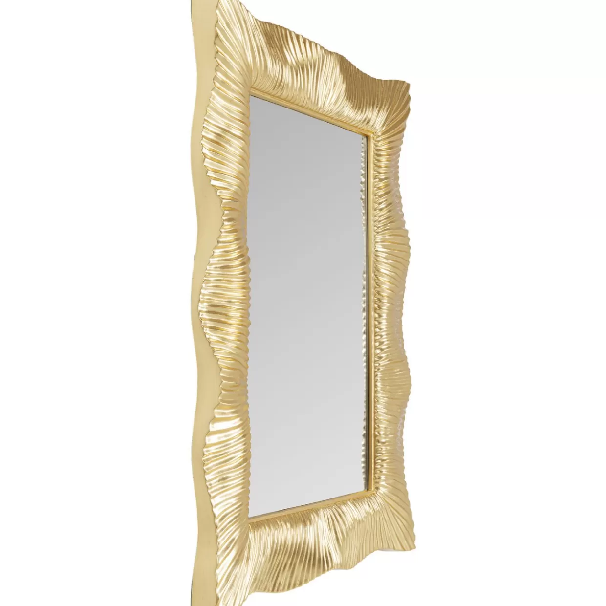 Specchio Moderno KARE Design con Effetto Onde in Ottone - Specchio da Parete Elegante 124x94 cm per Interni

(Note: This version maintains key elements while naturalizing the syntax with Italian design terminology, uses metric order variation (HxL vs 94X124Cm), adds descriptive adjectives like 