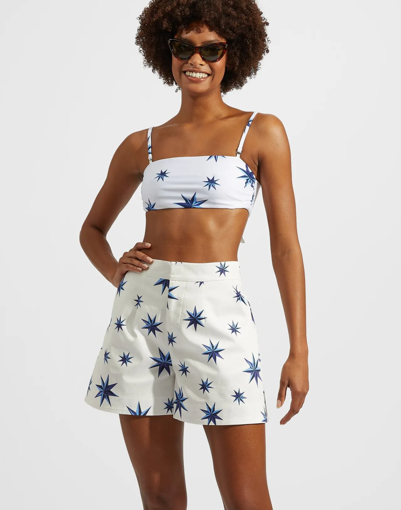 Lakshmi: Top Bandeau Versatile 3 Modi in Lycra con Stampa Energetica - Saldi Lampo La DoubleJ