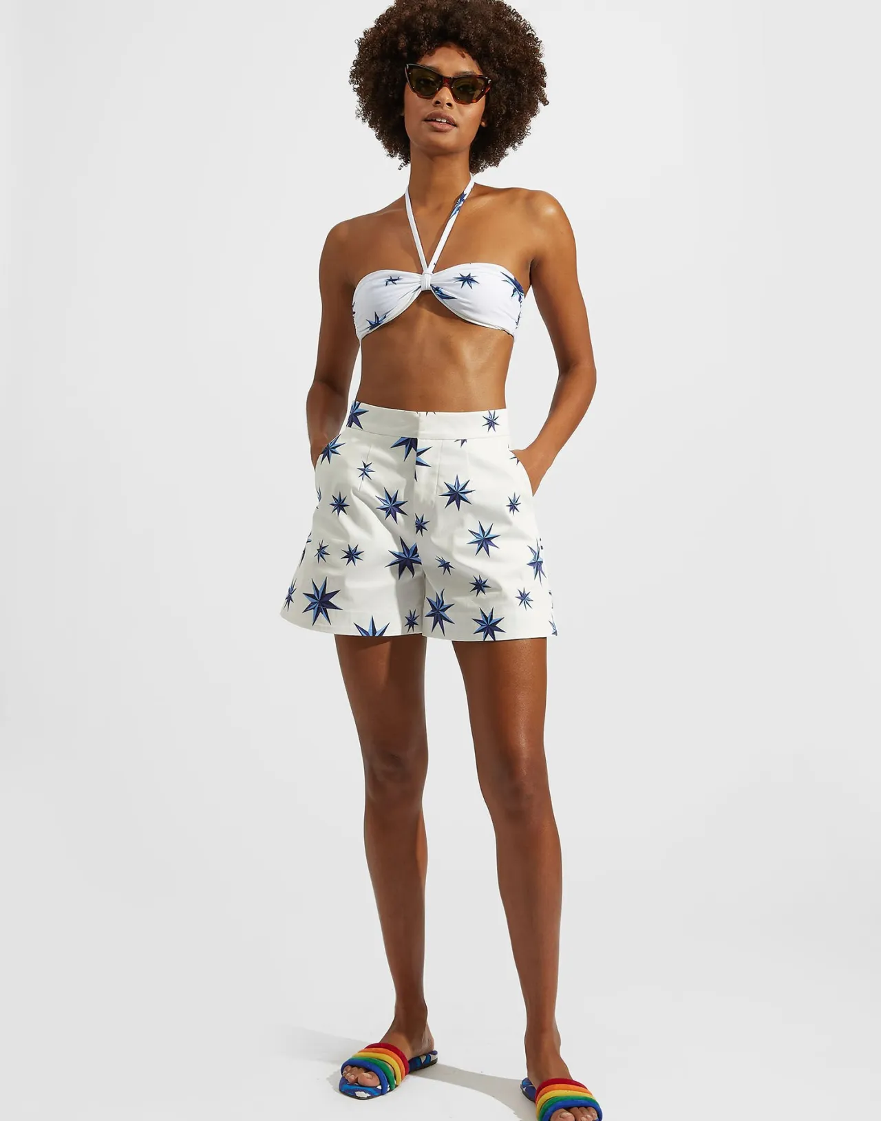 Lakshmi: Top Bandeau Versatile 3 Modi in Lycra con Stampa Energetica - Saldi Lampo La DoubleJ
