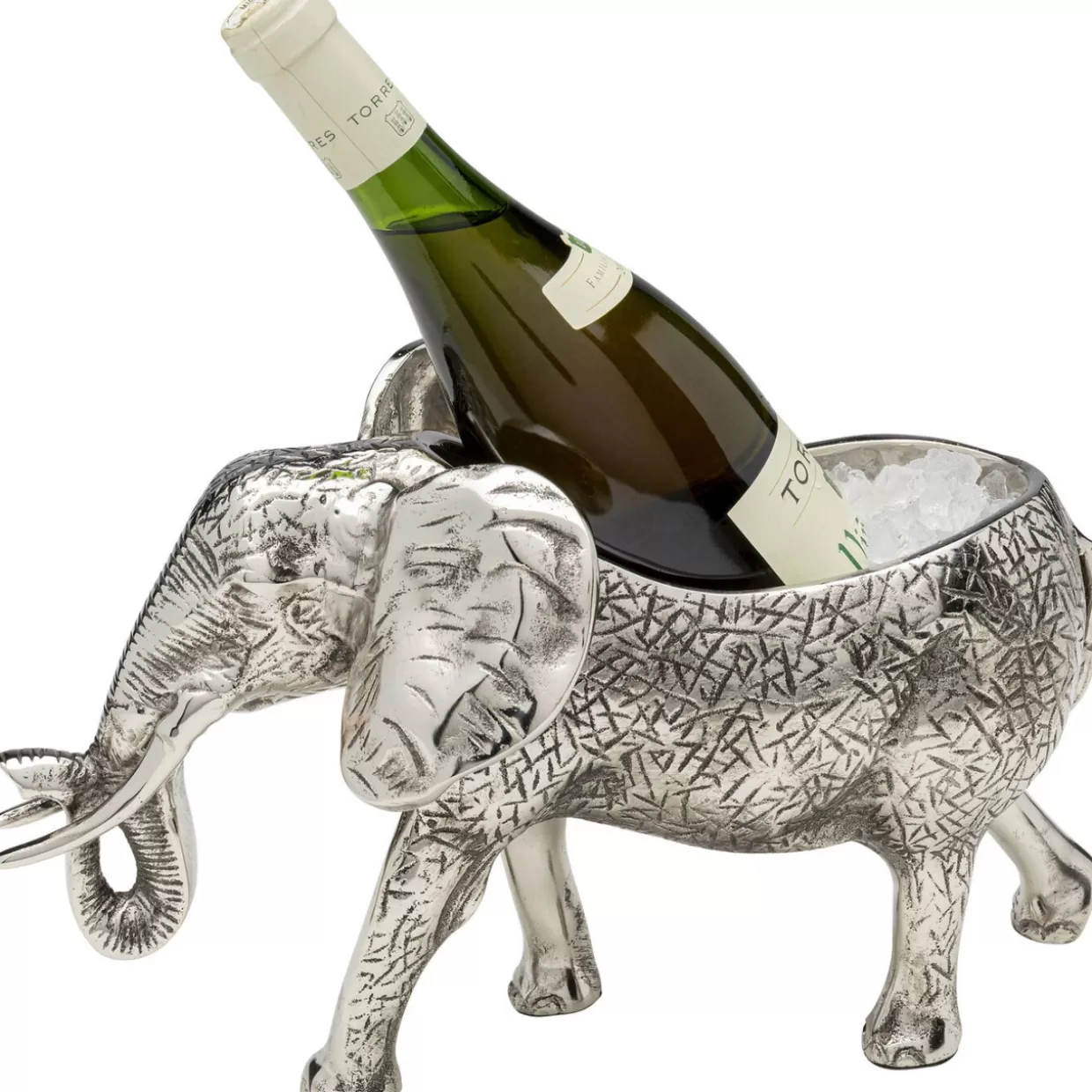 KARE Design Collezione Tavola - Set Stoviglie Originali con Raffreddatore per Vino Elefante Camminante