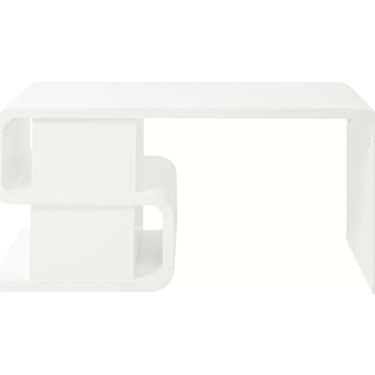 Scrivania Moderna Snake Design Esclusivo KARE - Piano Lavoro 150x70 cm in Bianco Effetto Lucido, Linee Eleganti per Ufficio Stile Club Contemporaneo