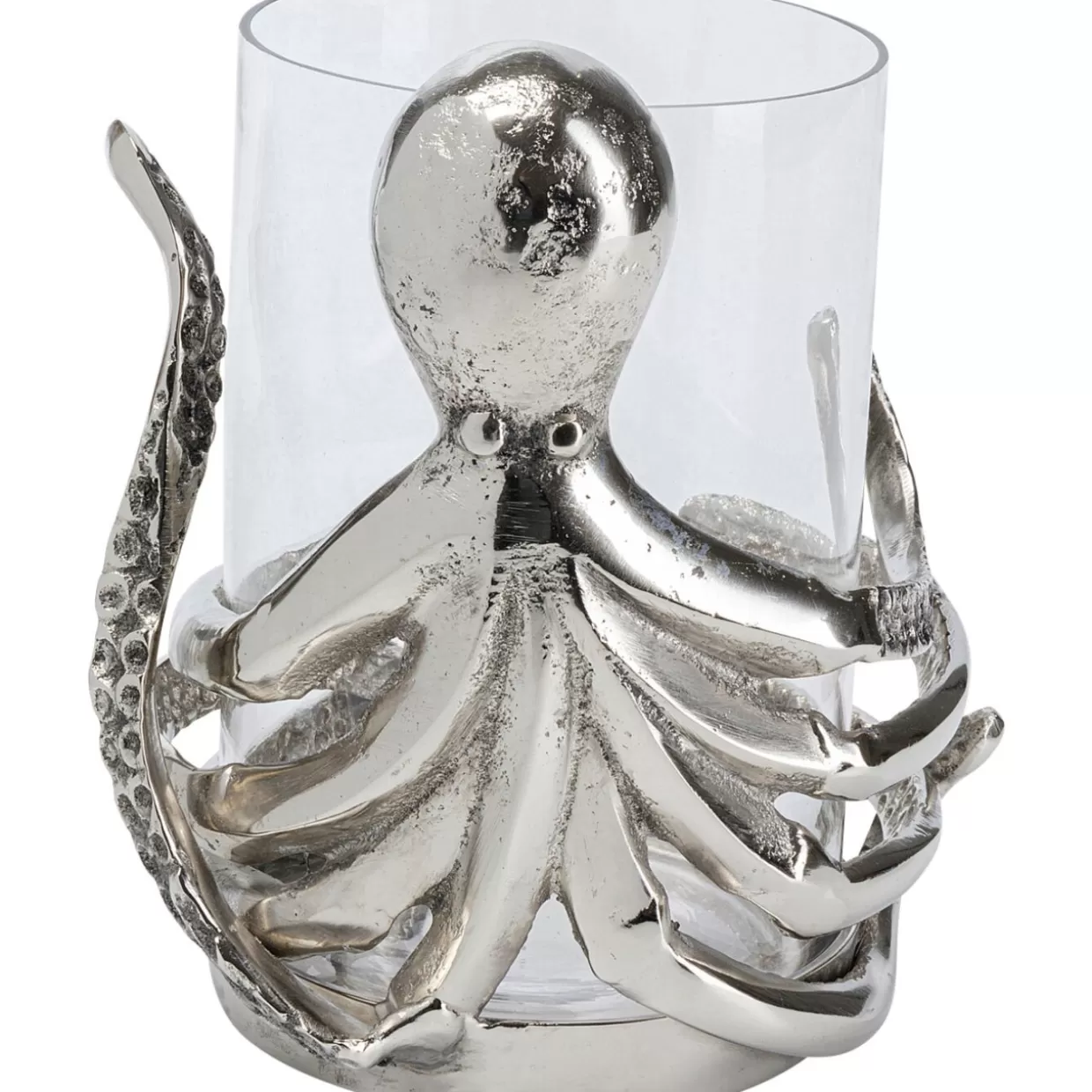 Portacandele Artistico KARE con Lanterna a Forma di Polipo Arrampicante - Lume da Esterno Decorativo 10 cm