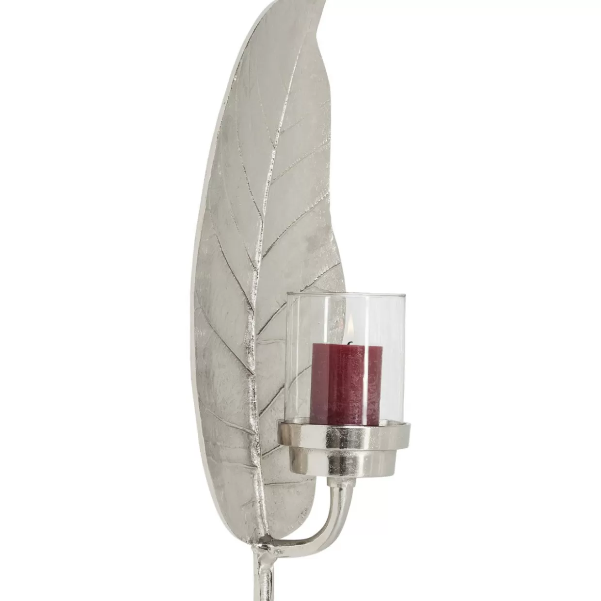 Lanterne decorative e portacandele KARE Design - Luminaria foglia in argento per ambienti esterni