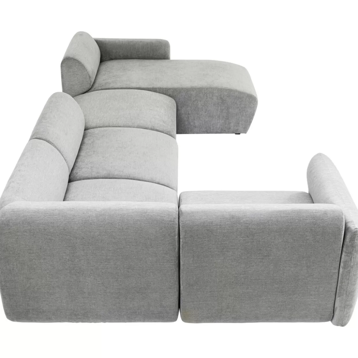 Divano modulare KARE-Design Wohnlandschaft 2 in tessuto grigio cenere, configurazione destra - 328 cm di comfort moderno