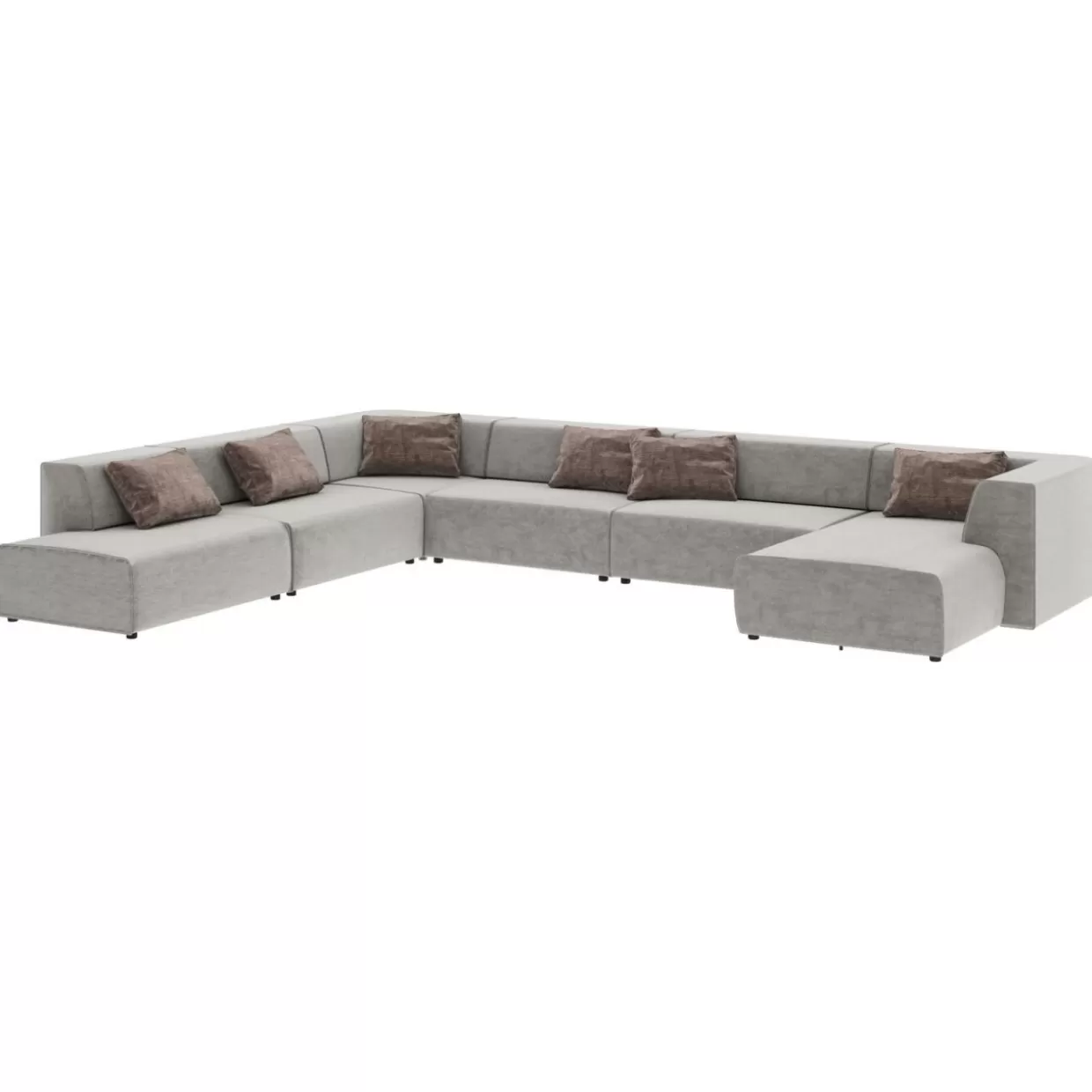 Divano Modulare KARE Design | Sistema Infinity Miami in Tessuto Grigio Antracite, Larghezza 417 cm con Design Moderno e Confortevile